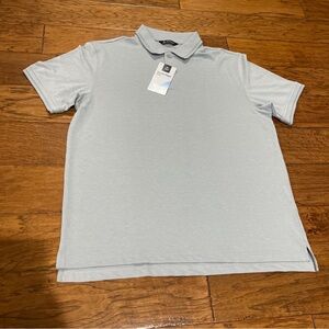 Mens Member's Mark Polo Shirt Stretch Pique Size Large, Soft Silver Gray NWT